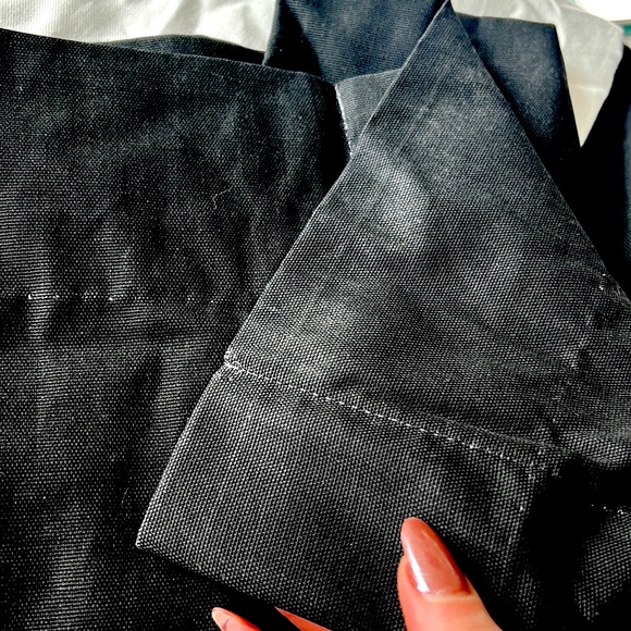 Black and white room darkening rod pocket curtain panel - 50X96 set of 2 - Picture 6 of 7